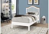 3ft Single The Curve. White & Oak finish wood bed frame.Curved headboard head end, low foot end boar 2